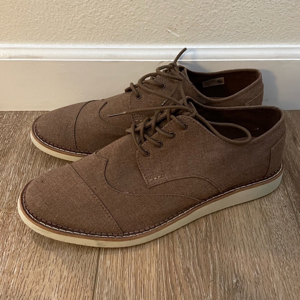 Toms Mens Brogue Canvas Oxford Wingtip Casual Lace Up Men’s size 12 BRAND NEW